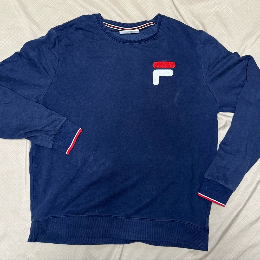 Fila Blue Crewneck Sweater with Red and White Logo